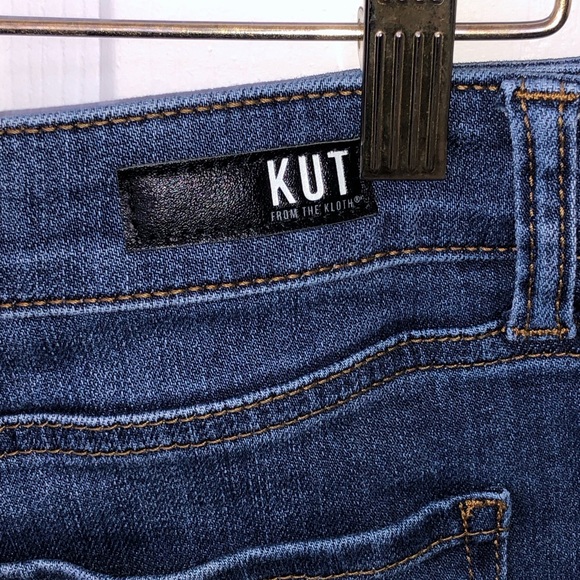 Kut from the Kloth Connie denim jean skirt size 6 raw hem - Picture 3 of 6